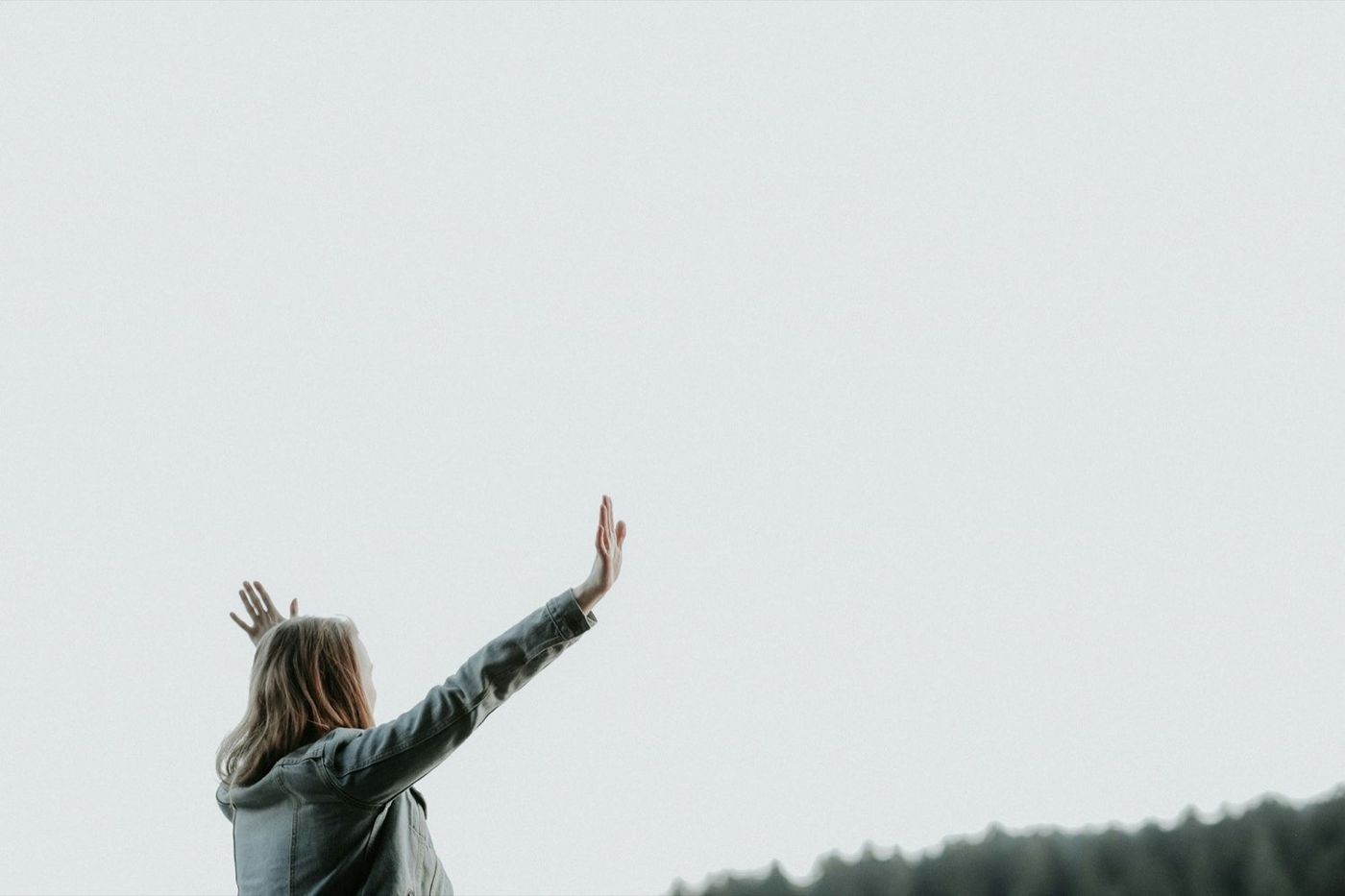 Hands lifted in worship