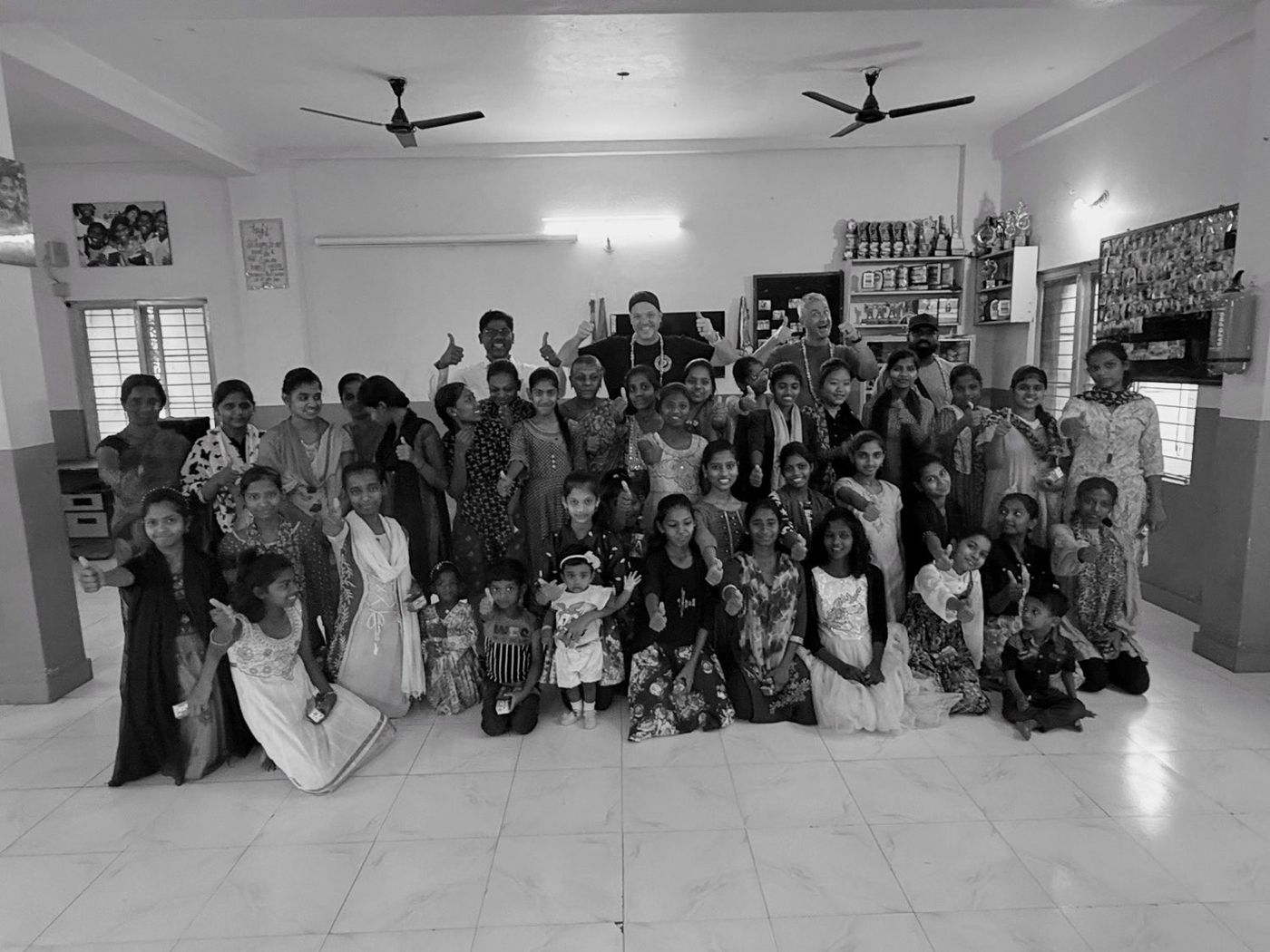 A mission team with the local community